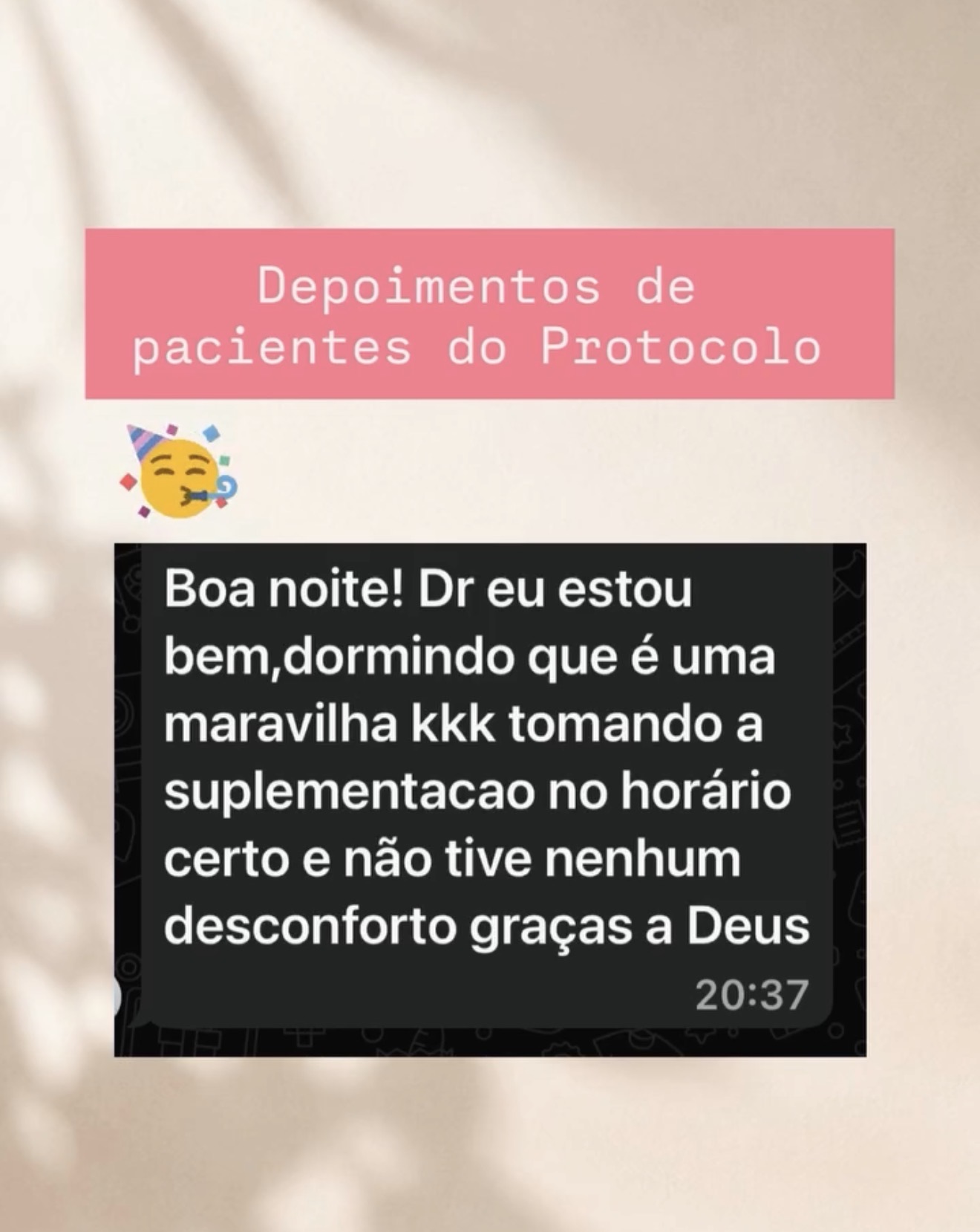 Print da mensagem de Paciente do protocolo