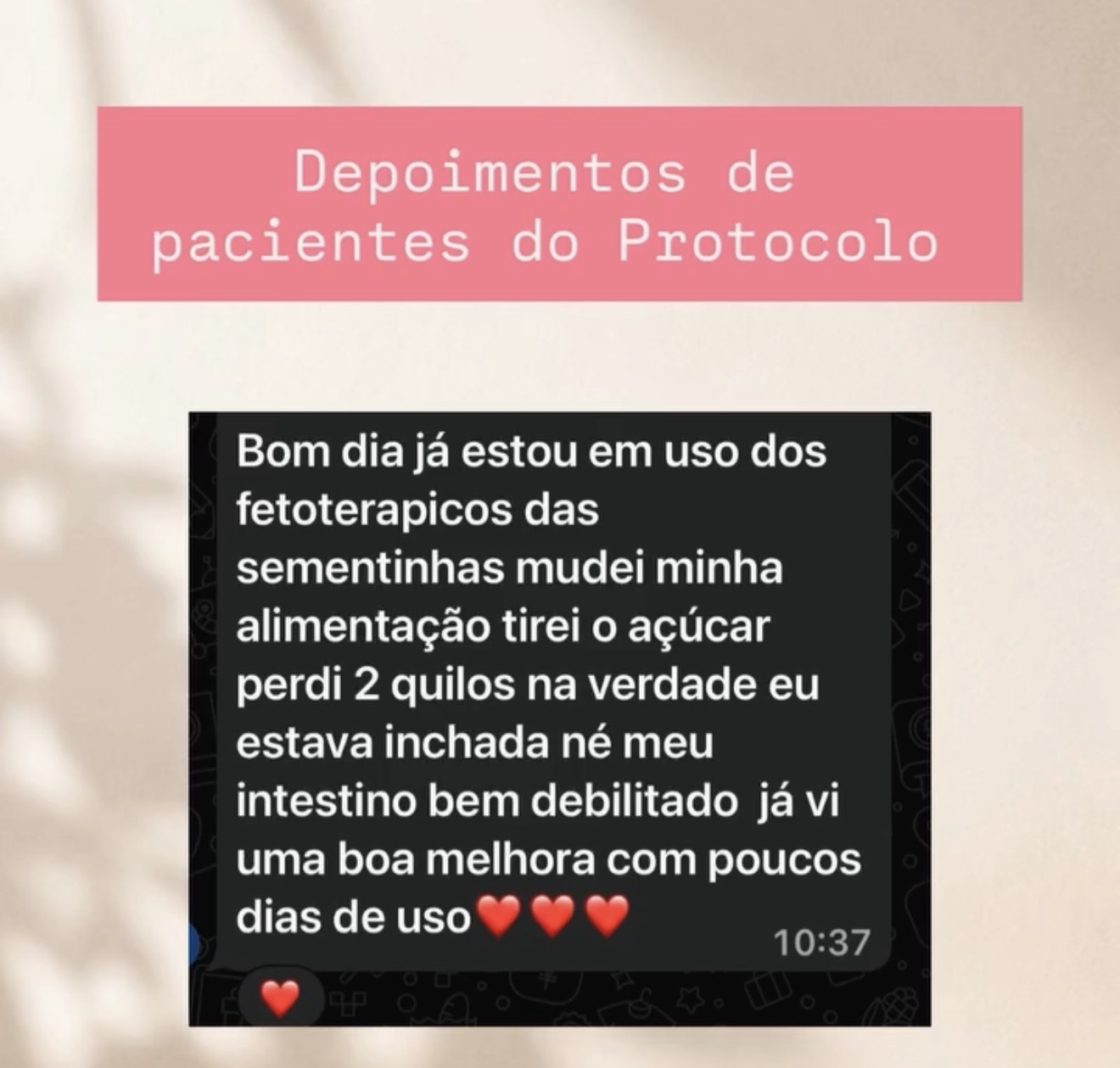 Print da mensagem de Paciente do protocolo
