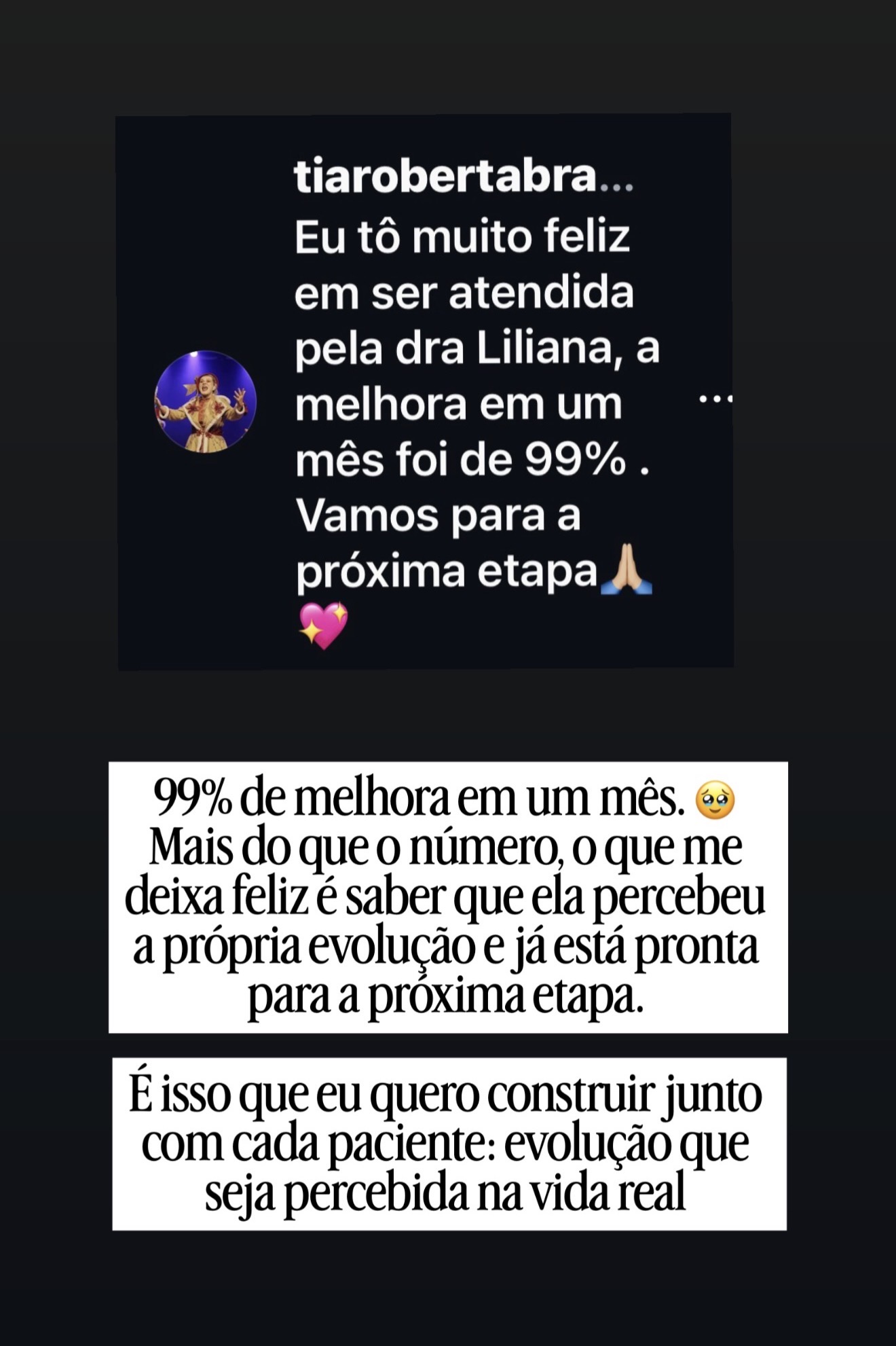 Print da mensagem de Paciente em acompanhamento